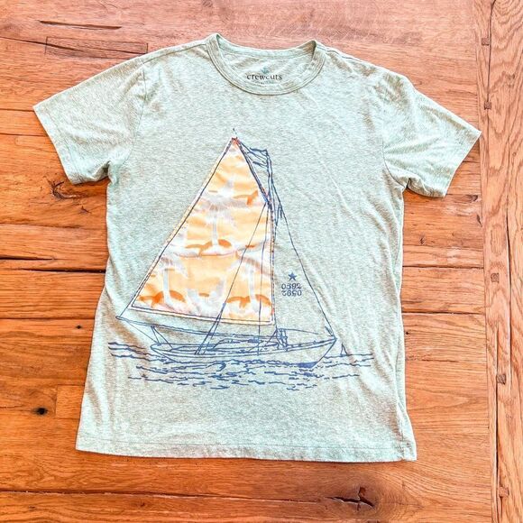 Crewcuts Boy's Sailboat Appliqué Tee, Size 12 - Picture 1 of 5